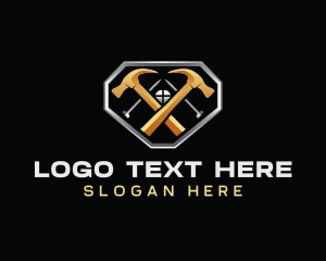 Carpentry - Industrial Contractor Hammer logo design