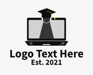 Graduation - Laptop Online Learning logo design