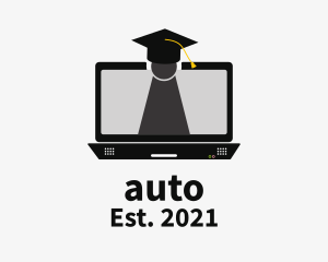 Graduating - Laptop Online Learning logo design