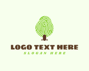 Ecological - Fingerprint Nature Tree logo design