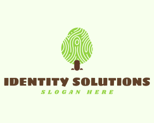 Identification - Fingerprint Nature Tree logo design