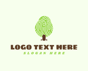 Fingerprint Nature Tree Logo