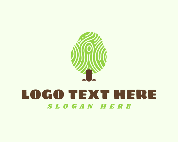 Botanical - Fingerprint Nature Tree logo design