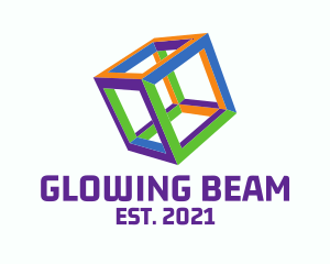 Fluorescent - Fluorescent Colorful Cube logo design