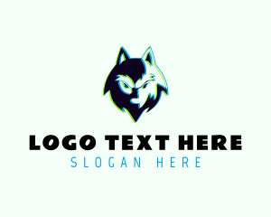 Gamer - Wild Wolf Cartoon logo design