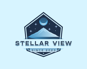 Stargazing Mountain Tourist logo design