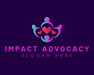 Advocacy - Family People Heart logo design