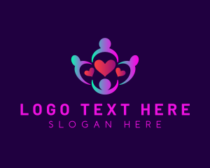 Support - Family People Heart logo design