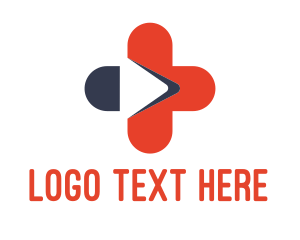 Plus - Medical Cross Video Play logo design