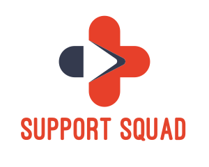 Help - Medical Cross Video Play logo design
