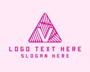 Triangle - Pink Triangle Letter V logo design