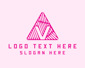 Pink Triangle Letter V Logo