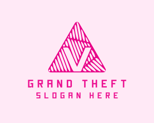 Finance Consulting - Pink Triangle Letter V logo design