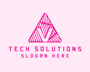 Insurers - Pink Triangle Letter V logo design