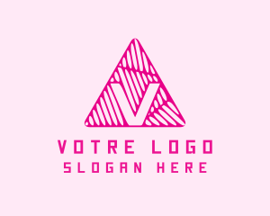 Denver - Pink Triangle Letter V logo design