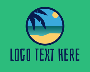 Beach - Tropical Coastal Beach logo design