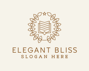 Elearning - Book Wreath Academy logo design