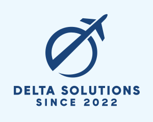 Delta - Flying Airplane Transport logo design