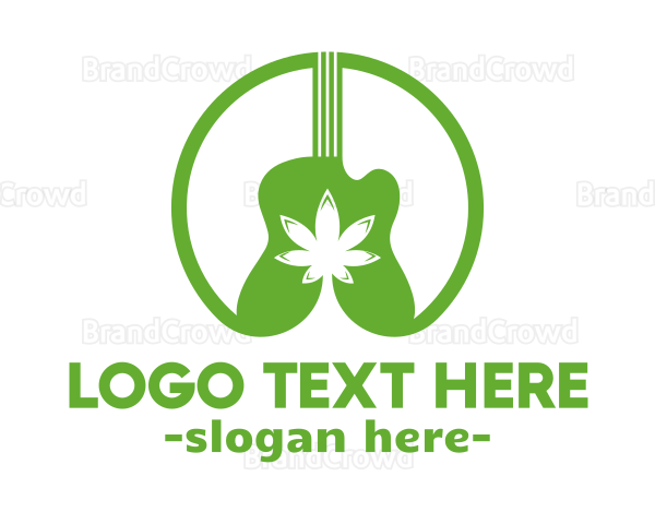 Weed & Guitar Music Logo