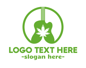 Music Festival - Weed & Guitar Music logo design
