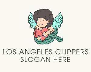 Flying Cupid Heart  Logo