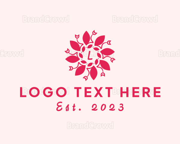 Spiral Leaf Flower Botanical Logo