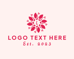 Blooming - Spiral Leaf Flower Botanical logo design