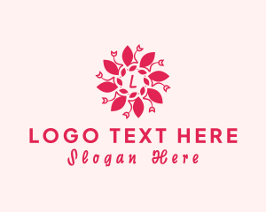 Spiral Leaf Flower Botanical Logo