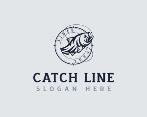 Hook - Sea Bass Fishing Hook logo design