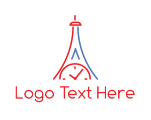 Clock - Clock Tower Outline logo design