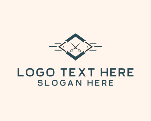 Fashion Designer - Hipster Scissor Barber logo design