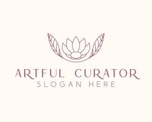 Minimalist Ornamental Flower  logo design