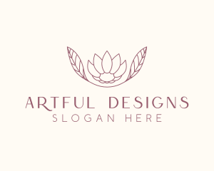 Minimalist Ornamental Flower  logo design