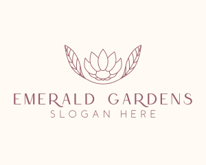 Minimalist Ornamental Flower  logo design