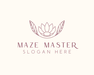 Minimalist Ornamental Flower  logo design