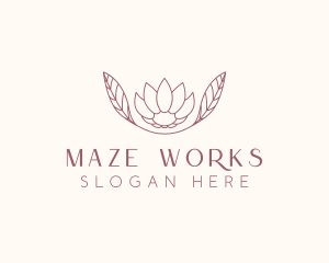 Minimalist Ornamental Flower  logo design