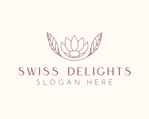 Minimalist Ornamental Flower  logo design