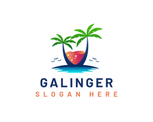 Palm Tree Island Drink Logo
