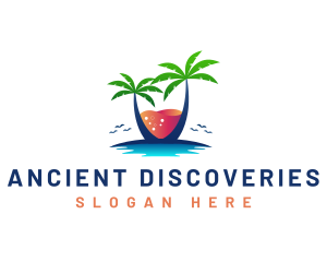 Palm Tree Island Drink logo design