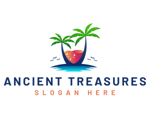 Palm Tree Island Drink logo design