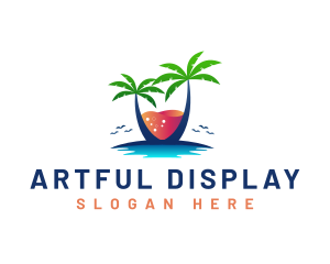 Palm Tree Island Drink logo design