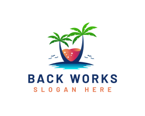 Palm Tree Island Drink logo design