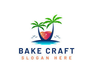 Palm Tree Island Drink logo design