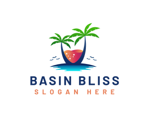 Palm Tree Island Drink logo design