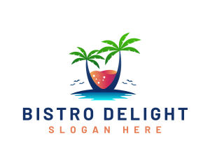 Palm Tree Island Drink logo design