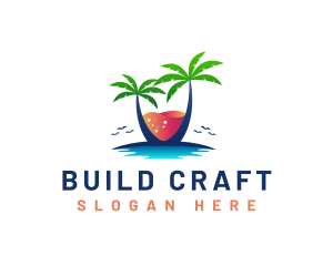 Palm Tree Island Drink logo design