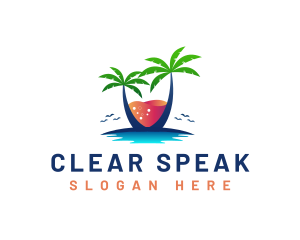 Palm Tree Island Drink logo design