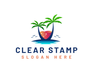 Palm Tree Island Drink logo design