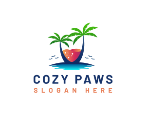 Palm Tree Island Drink logo design