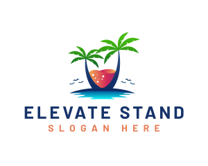 Palm Tree Island Drink logo design